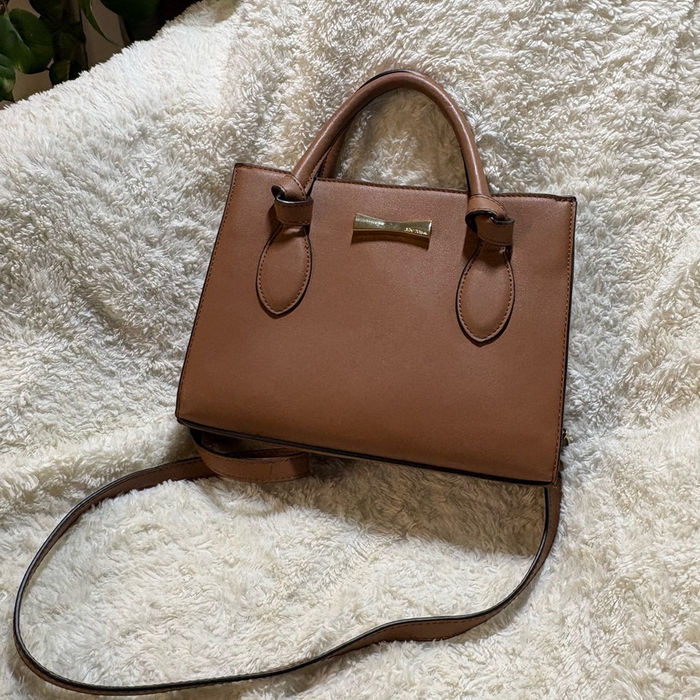 Betsey Johnson Tan Satchel with Gold Bow